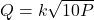 Rendered by QuickLaTeX.com Q = k \sqrt{10P}