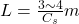 Rendered by QuickLaTeX.com L = \frac{3 \sim 4}{C_s} m